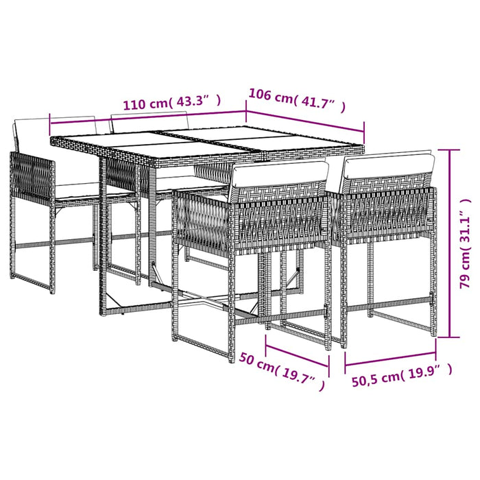 Set mobilier pentru grădină, 5 piese, cu perne, bej, poliratan - WALTI WALTI