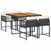 Set mobilier de grădină cu perne, 5 piese, negru, poliratan - WALTI WALTI