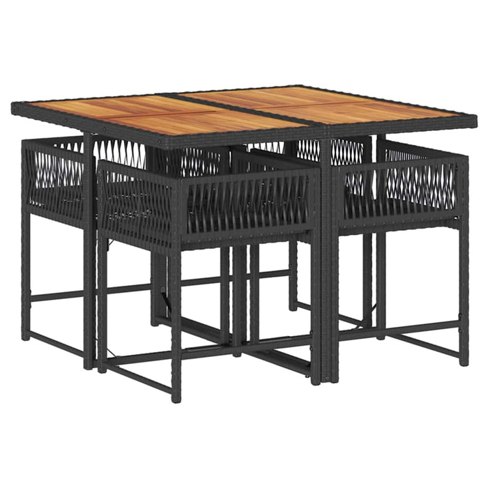 Set mobilier de grădină cu perne, 5 piese, negru, poliratan - WALTI WALTI