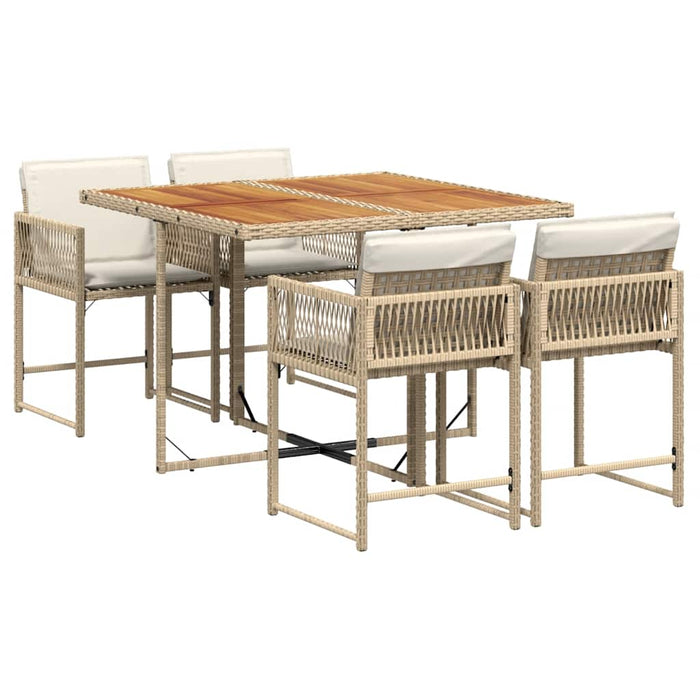 Set mobilier de grădină cu perne, 5 piese, bej, poliratan - WALTI WALTI