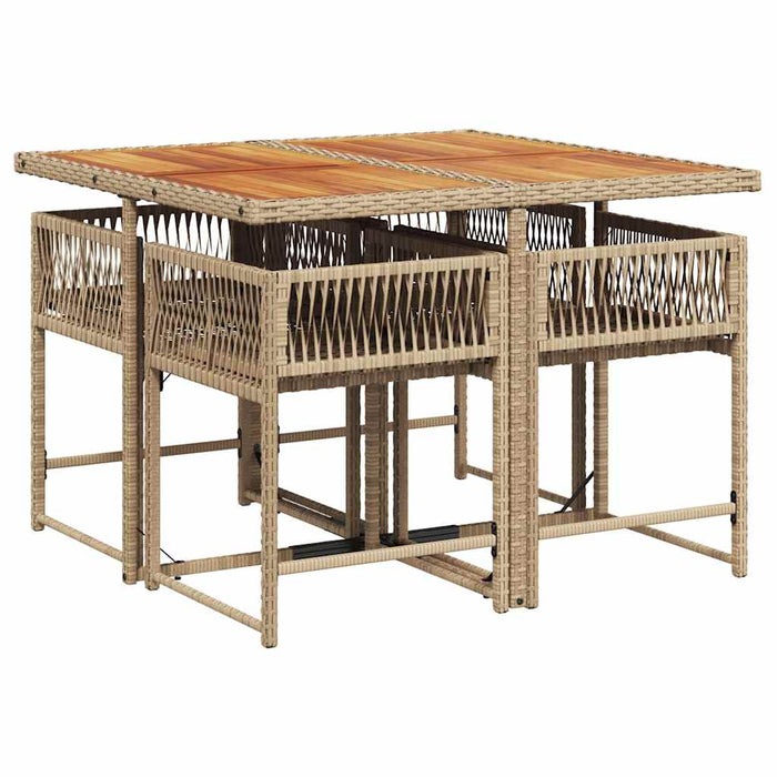 Set mobilier de grădină cu perne, 5 piese, bej, poliratan - WALTI WALTI