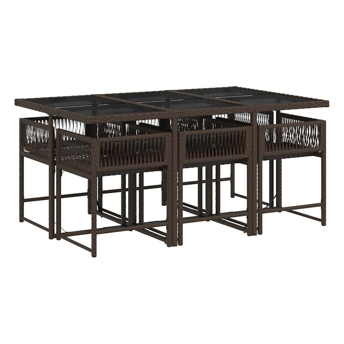 Set mobilier de grădină cu perne, 7 piese, maro, poliratan - WALTI WALTI