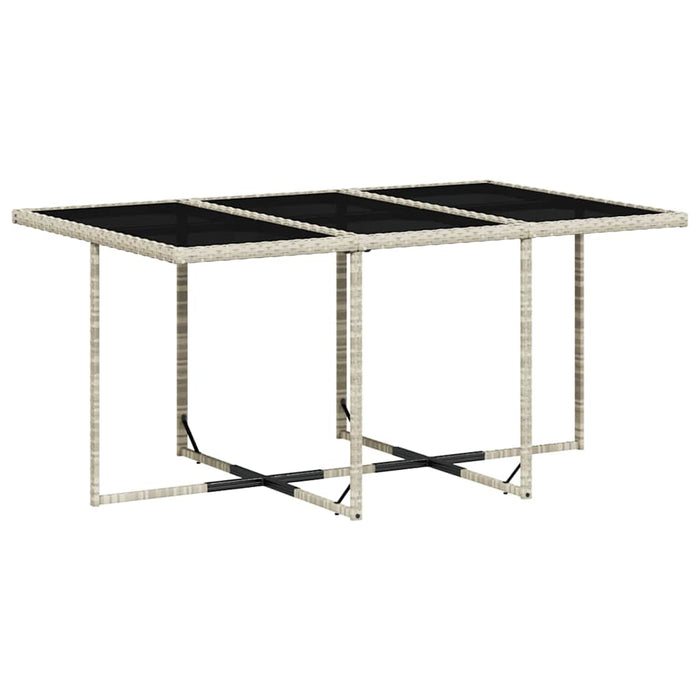 Set mobilier de grădină cu perne, 7 piese gri deschis poliratan WALTI