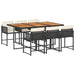 Set mobilier de grădină cu perne, 7 piese, negru, poliratan - WALTI WALTI
