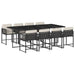 Set mobilier de grădină cu perne, 9 piese, negru, poliratan - WALTI WALTI