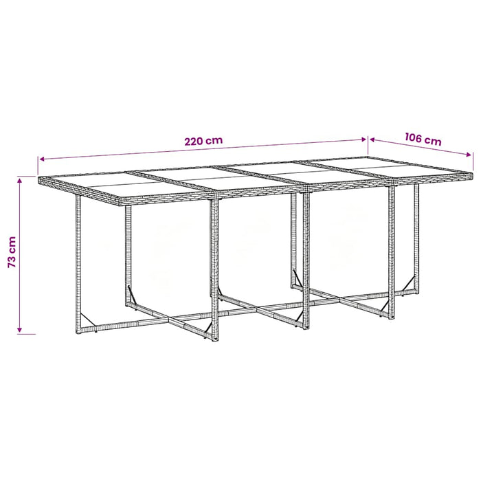 Set mobilier de grădină cu perne, 9 piese, negru, poliratan - WALTI WALTI