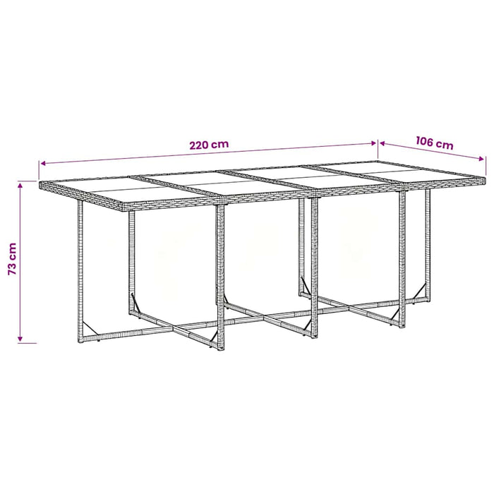 Set mobilier de grădină cu perne, 9 piese, negru, poliratan - WALTI WALTI
