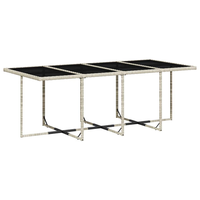Set mobilier grădină cu perne, 9 piese, gri deschis, poliratan WALTI