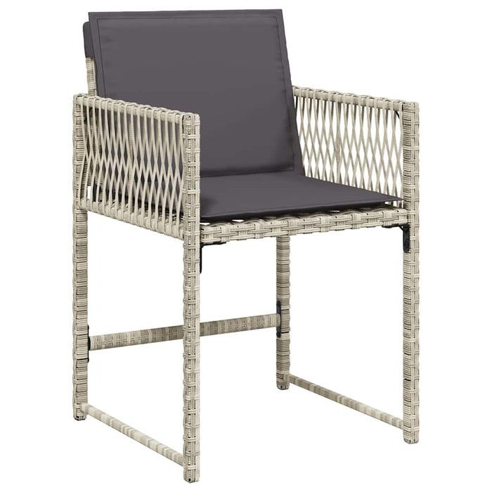 Set mobilier grădină cu perne, 9 piese, gri deschis, poliratan WALTI