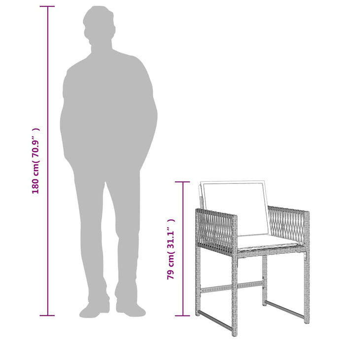 Set mobilier grădină cu perne, 9 piese, gri deschis, poliratan WALTI