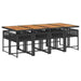 Set mobilier de grădină cu perne, 9 piese, negru, poliratan - WALTI WALTI