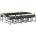 Set mobilier de exterior cu perne, 11 piese, negru, poliratan - WALTI WALTI
