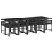 Set mobilier de exterior cu perne, 11 piese, negru, poliratan - WALTI WALTI