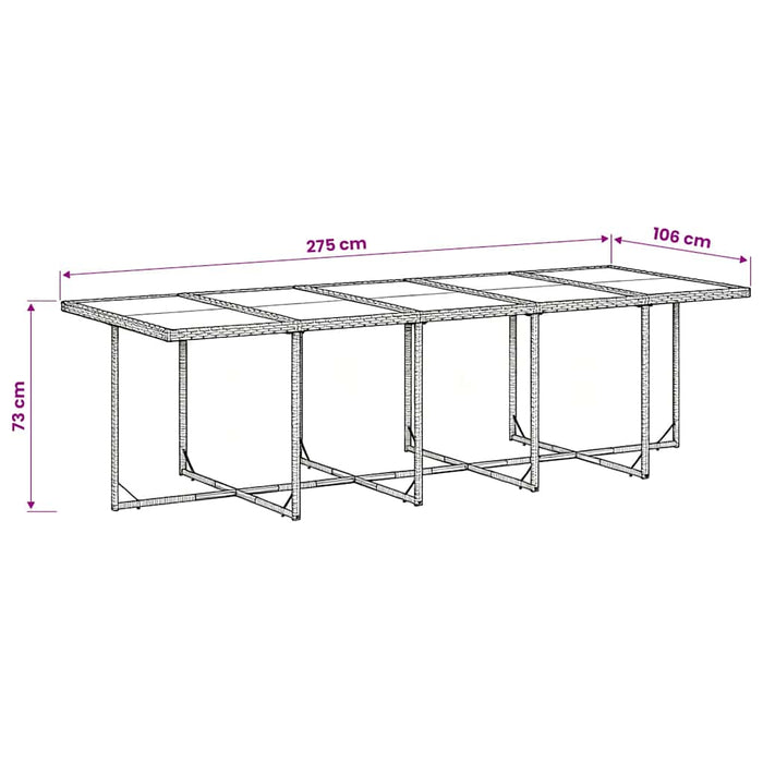 Set mobilier de exterior cu perne, 11 piese, negru, poliratan - WALTI WALTI