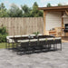 Set mobilier de exterior cu perne, 11 piese, negru, poliratan - WALTI WALTI