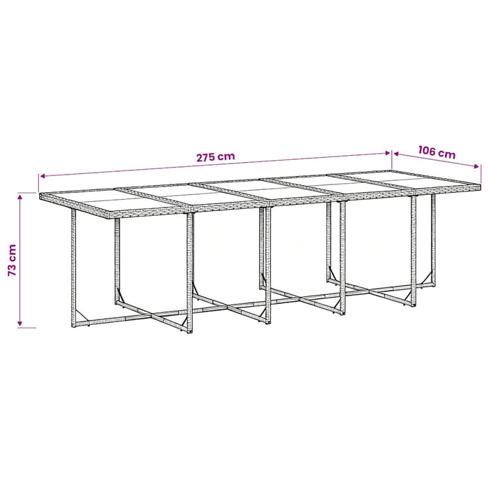 Set mobilier de exterior cu perne, 11 piese, negru, poliratan - WALTI WALTI
