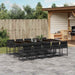 Set mobilier de exterior cu perne, 11 piese, negru, poliratan - WALTI WALTI
