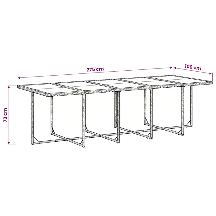 Set mobilier de grădină cu perne, 11 piese, gri, poliratan WALTI