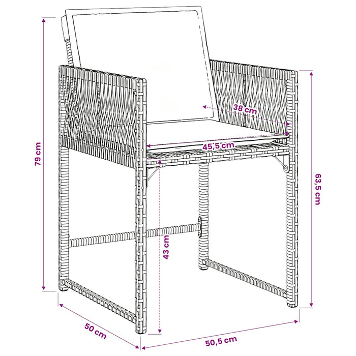 Set mobilier de grădină cu perne, 11 piese, gri, poliratan WALTI