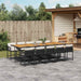 Set mobilier de exterior cu perne, 11 piese, negru, poliratan - WALTI WALTI
