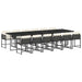 Set mobilier de grădină cu perne, 13 piese, negru, poliratan - WALTI WALTI