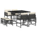 Set mobilier de grădină cu perne, 9 piese, negru, poliratan - WALTI WALTI