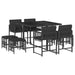 Set mobilier de grădină cu perne, 9 piese, negru, poliratan - WALTI WALTI
