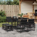 Set mobilier de grădină cu perne, 9 piese, negru, poliratan - WALTI WALTI