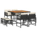 Set mobilier de grădină cu perne, 9 piese, negru, poliratan - WALTI WALTI