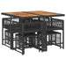 Set mobilier de grădină cu perne, 9 piese, negru, poliratan - WALTI WALTI