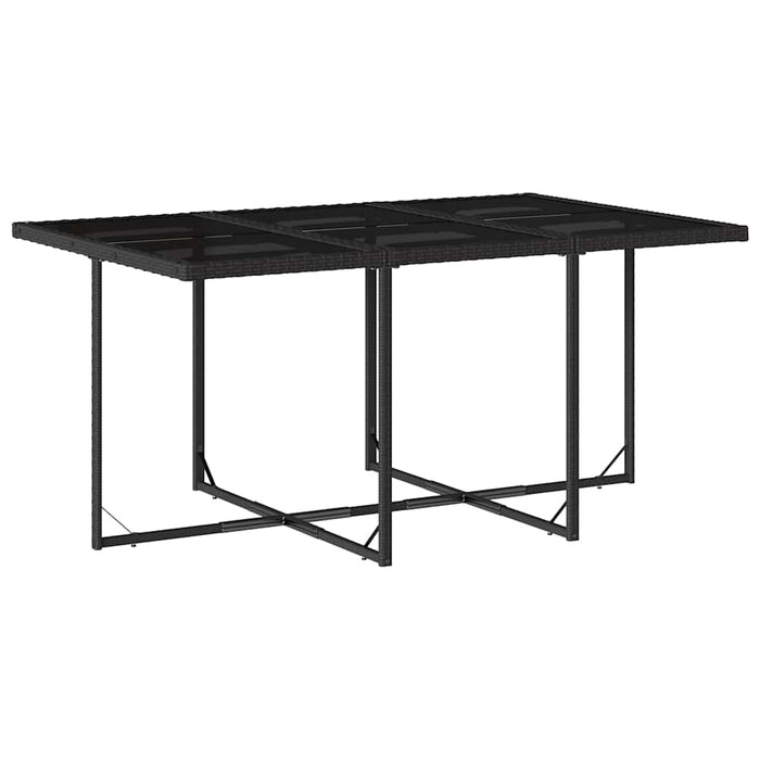Set mobilier de exterior cu perne, 11 piese, negru, poliratan - WALTI WALTI