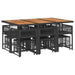 Set mobilier de exterior cu perne, 11 piese, negru, poliratan - WALTI WALTI