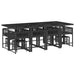 Set mobilier de grădină cu perne, 13 piese, negru, poliratan - WALTI WALTI