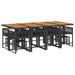 Set mobilier de grădină cu perne, 13 piese, negru, poliratan - WALTI WALTI