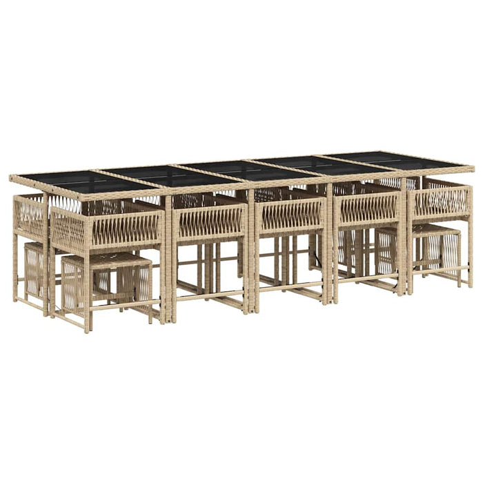 Set mobilier de grădină cu perne, 15 piese, bej, poliratan - WALTI WALTI
