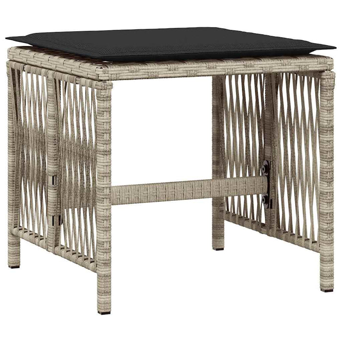 Set mobilier de grădină cu perne 17 piese gri deschis poliratan - WALTI WALTI