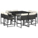 Set mobilier de grădină cu perne, 9 piese, negru, poliratan - WALTI WALTI