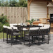 Set mobilier de grădină cu perne, 9 piese, negru, poliratan - WALTI WALTI