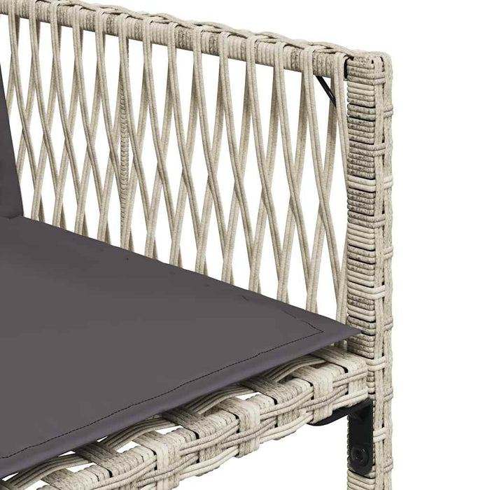 Set mobilier grădină cu perne, 9 piese, gri deschis, poliratan WALTI