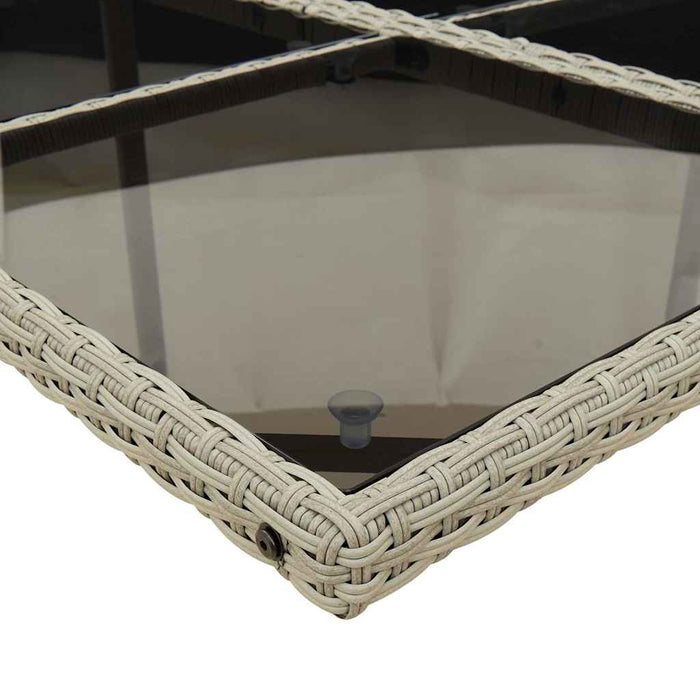 Set mobilier grădină cu perne, 9 piese, gri deschis, poliratan WALTI