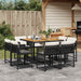 Set mobilier de grădină cu perne, 9 piese, negru, poliratan - WALTI WALTI