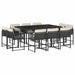 Set mobilier de exterior cu perne, 11 piese, negru, poliratan - WALTI WALTI