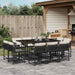 Set mobilier de exterior cu perne, 11 piese, negru, poliratan - WALTI WALTI