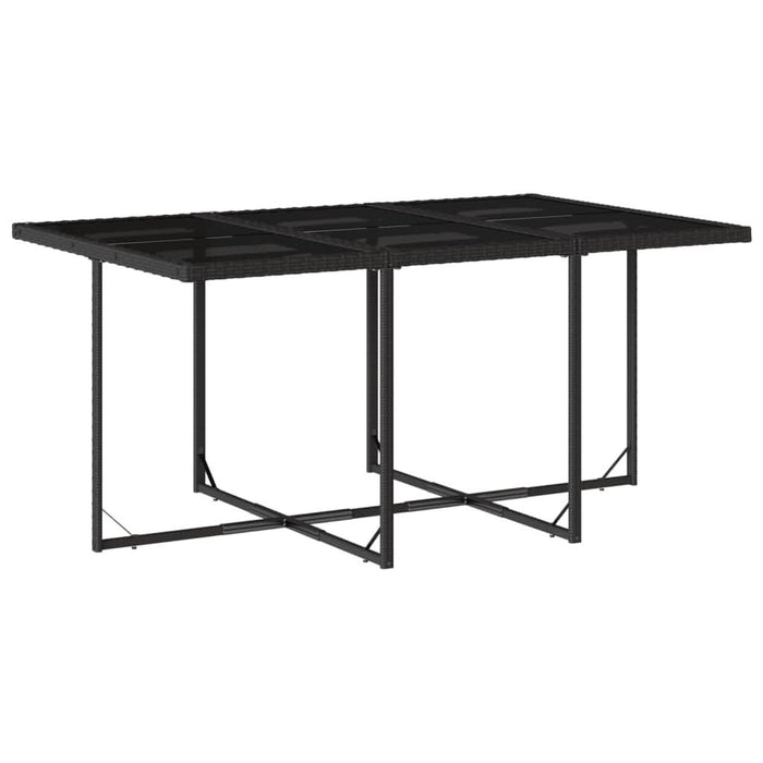 Set mobilier de exterior cu perne, 11 piese, negru, poliratan - WALTI WALTI
