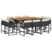Set mobilier de exterior cu perne, 11 piese, negru, poliratan - WALTI WALTI