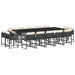 Set mobilier de grădină cu perne, 15 piese, negru, poliratan - WALTI WALTI