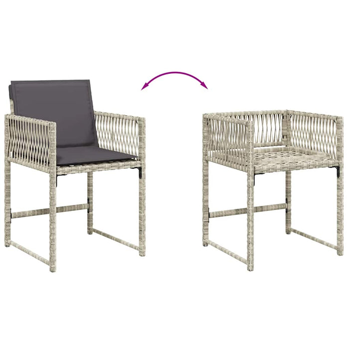Set mobilier de grădină cu perne 15 piese gri deschis poliratan - WALTI WALTI