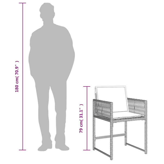 Set mobilier de grădină cu perne 15 piese gri deschis poliratan - WALTI WALTI