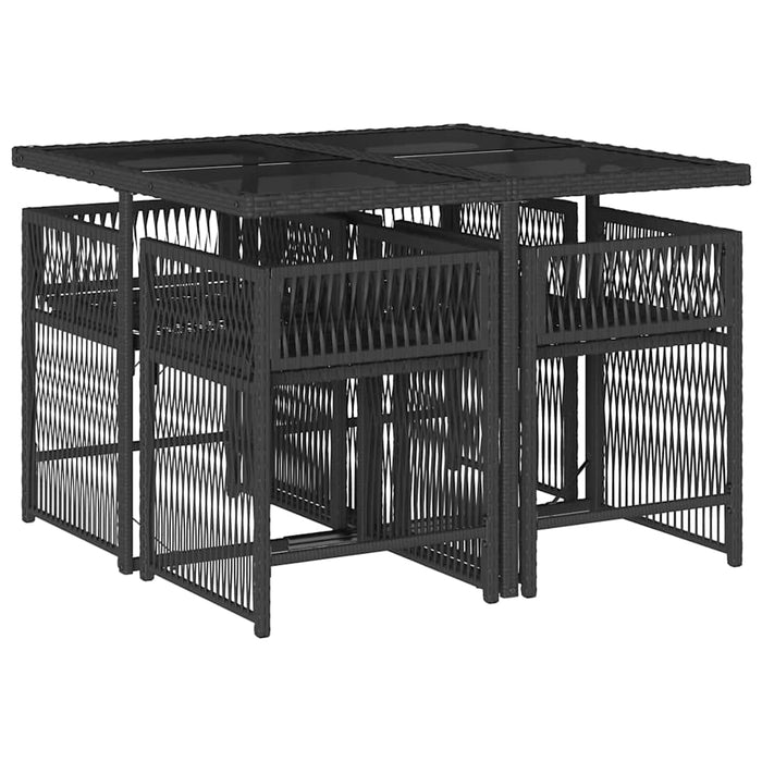 Set mobilier de grădină cu perne, 5 piese, negru, poliratan - WALTI WALTI