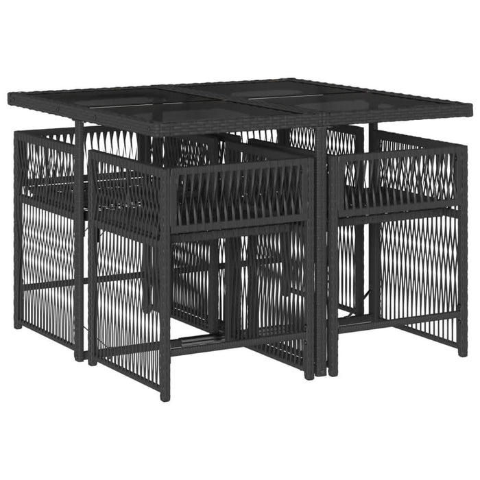 Set mobilier de grădină cu perne, 5 piese, negru, poliratan - WALTI WALTI